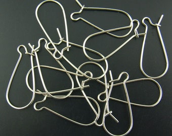 250 bulk Antiqued Silver Tone Metal Kidney Earrings Ear Wires (125 pairs) fin0152b