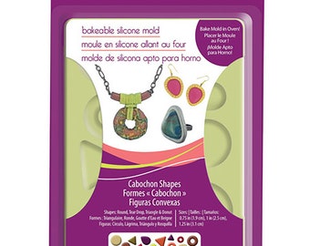 Sculpey Clay Mold Cabochon Shapes, Bakeable Silicone Mold tol1029