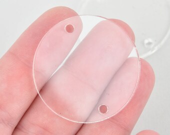 5 dijes circulares de acrílico transparente de 2", conectores redondos con 2 agujeros Lca0664a