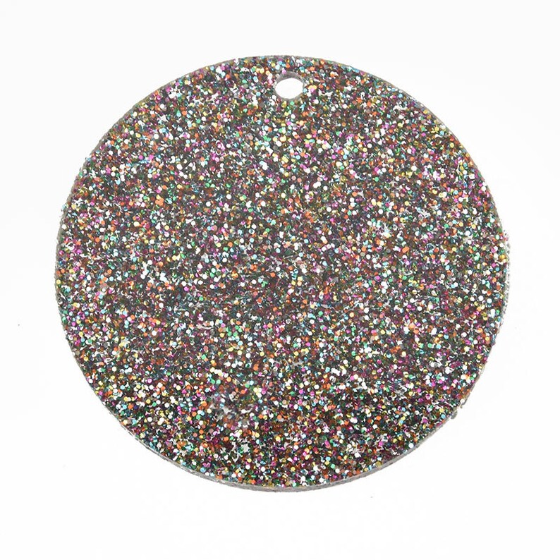 10 RAINBOW Glitter Circle Keychain Blanks 3 Laser Cut Etsy
