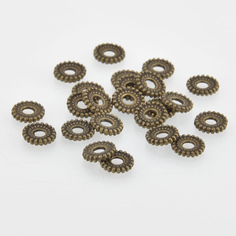 bme0600 8mm Bronze Rondelle Spacer Beads x30 beads