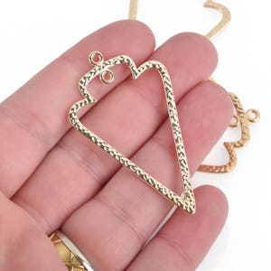 5 Distressed Light Gold ARROWHEAD Pendant Charms, 2-1/8&quot;, chs3829