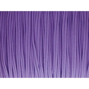 May include: A close-up of a spool of purple cord. The cord is made of a soft, flexible material and has a smooth, even texture.
