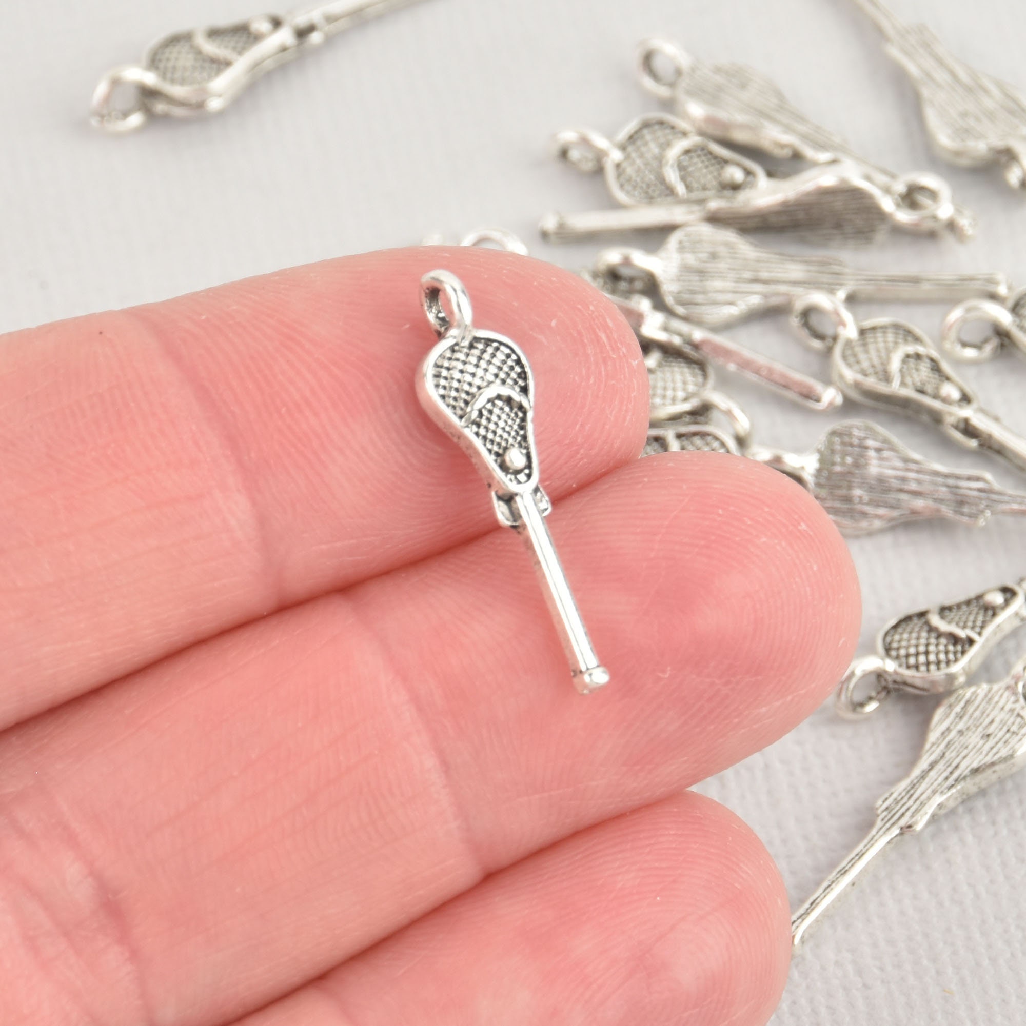 Silver lacrosse charm clearance