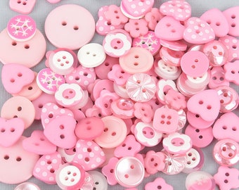 50 grams LIGHT PINK Buttons Mixed styles and sizes but0280