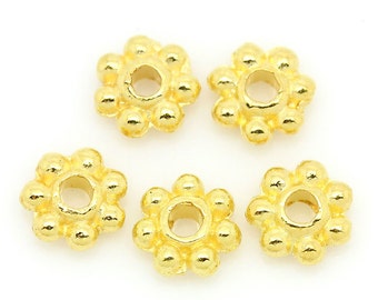BULK 1000 Bright GOLD PLATED Daisy Spacer Beads  4mm   .  bme0151b