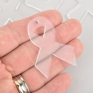 10 RIBBON blank charms 2&quot; Clear laser cut acrylic Lca0769a