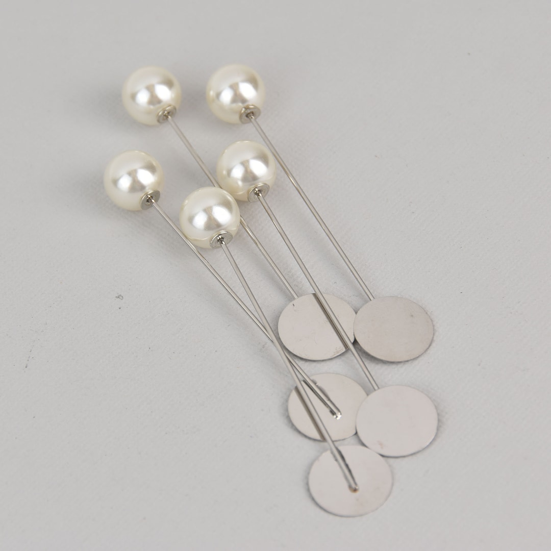 5 Pearl Stick Pins, Brooch Pins, Fits 15mm Round Pad, Fin1056 Etsy