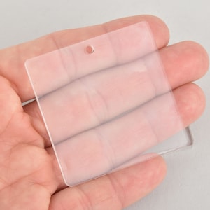 10 Square blank charms 2&quot; Clear laser cut acrylic Lca0777a