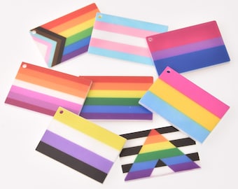 LGBTQ+ Pride Flag Charms, keychains! Progress, Gay, Ally, Transgender, Bisexual, Lesbian, Pansexual, Nonbinary, Enby, Queer Pendants