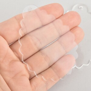 5 Scalloped Teardrop 3&quot; blank charms Clear laser cut acrylic Lca0770a