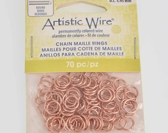 8mm Jump Rings COPPER 18ga 1mm, 70pcs, jum0248