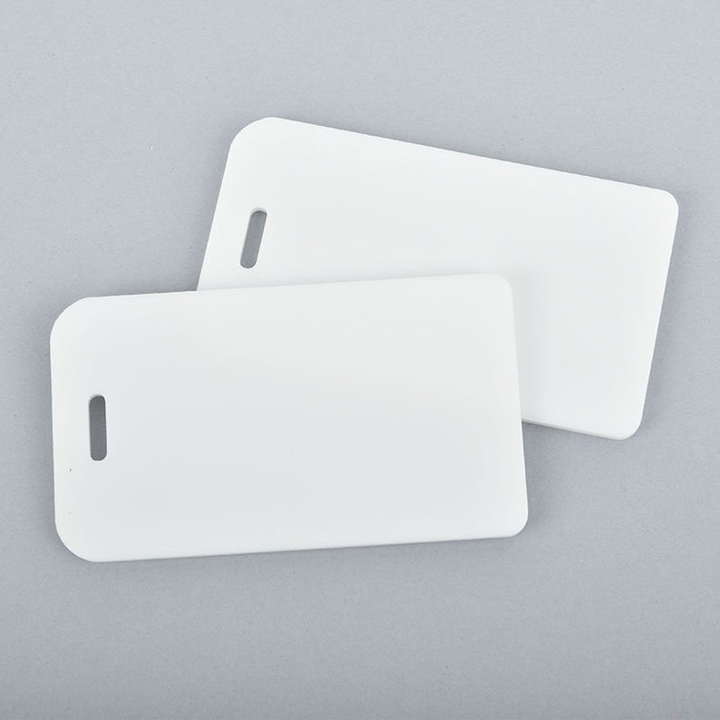 2 WHITE Acrylic 3.5 LUGGAGE Tag Sublimation Blanks Etsy