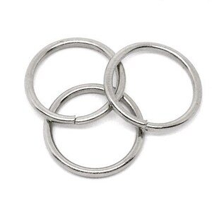 25 Silver Tone Open Jump Rings 12mm x 1.5mm, 15 gauge wire  jum0046a