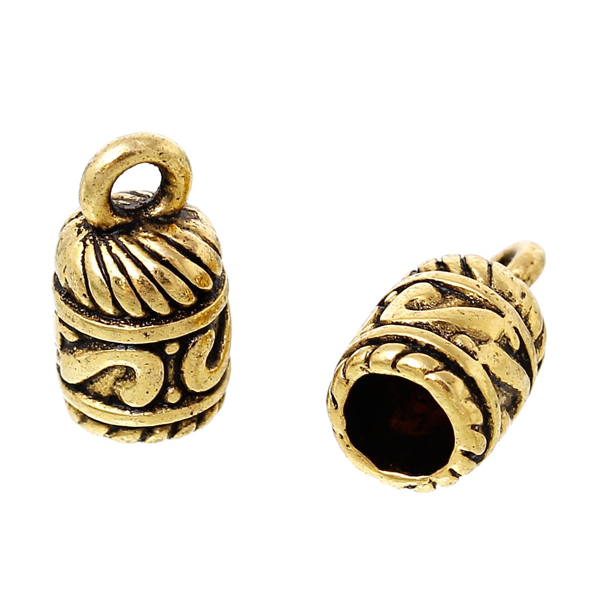 20 Gold End Caps for Tassel Jewelry Leather Cord End Bead Caps Etsy