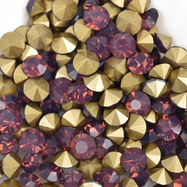 50 ss17 pp32 Chaton Crystals, Purple CYCLAMEN OPAL, Point Back Rhinestones, 4mm-4.1mm,  Grade A quality, cry0157