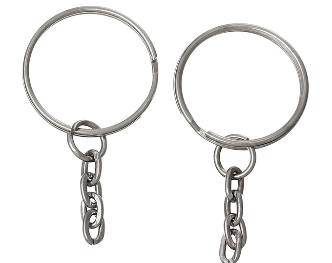 100 Bulk Key Rings With Chain for Adding Your Own Charms Etsy