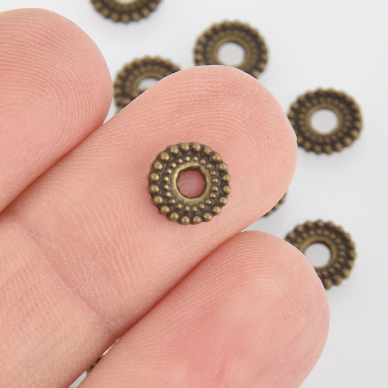 bme0600 8mm Bronze Rondelle Spacer Beads x30 beads