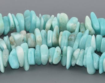8mm-10mm AMAZONITE Chips Gemstone Beads, 8" strand, gem0933