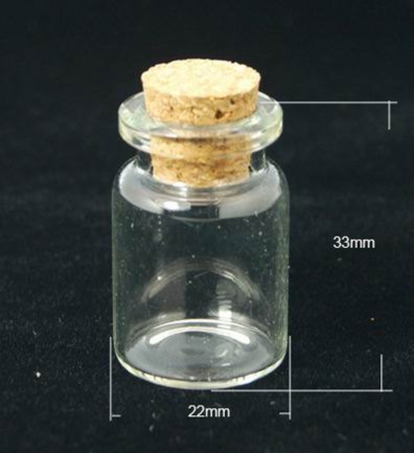 6 Small Glass Jar Vials 33mm X 22mm With Cork Glass Bottle Etsy
