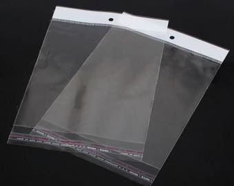 100 Resealable Self-Sealing Bags, usable space 16.5cmx14cm (6.5" x 5.5") bulk package cello bags, cellophane jewelry bags, bag0080