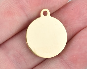 10 etiquetas circulares de latón para estampar en metal, 12,5 mm (1/2"), calibre 18, msb0505