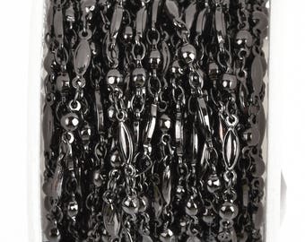 1 yard GUNMETAL Black SPINDLE Ball Chain, Cable Link Chain, brass chain, 3.5mm links, fch0822a