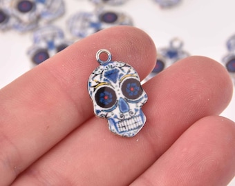 Skull Charms, Day of the Dead Charms, Halloween Charms, chs8169