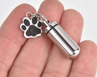 PET Cremation Ash Urn Charm Locket Stainless Steel Heart chs7589