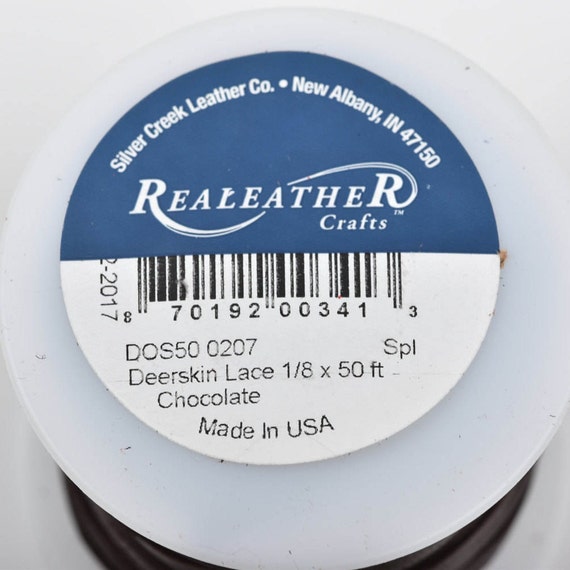Realeather Crafts Deerskin Lace Chocolate 3//16-Inch by 2-Yard