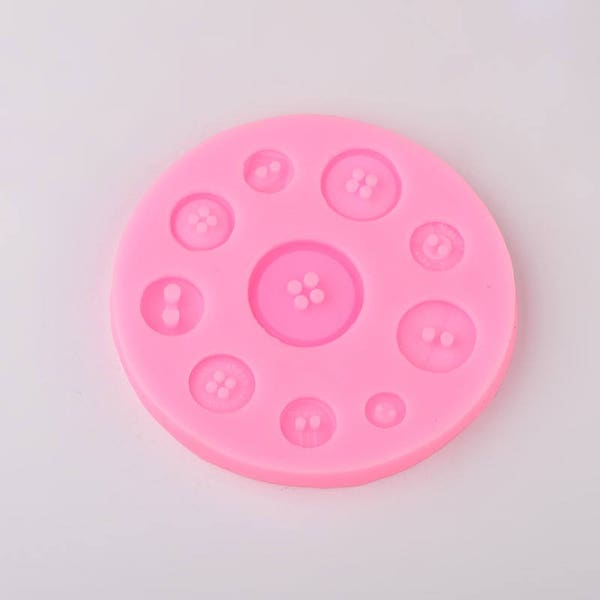 TASTO resina stampo, stampo in Silicone per i gioielli, caramella rendendo, resina di ghiaccio, riutilizzabile, muffa rende 10 pulsanti di dimensioni diverse, tol0730