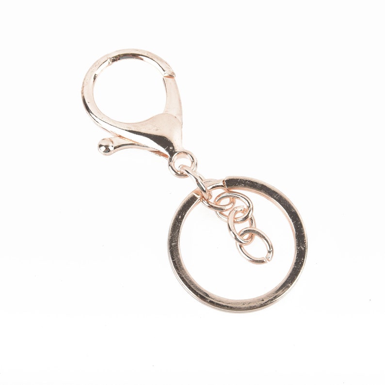 May include: A gold-toned metal key chain with a split ring and a lobster claw clasp.