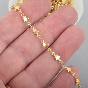 MATTE Gold STAR Chain Real Gold Plated tarnish resistant fch1047 bild 2
