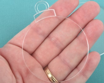 10 Transparente 3 "CHRISTMAS BALL ORNAMENT Acrylic key chain blanks, Tag Blanks, Laser Cut clear key chain blank, blank colgante en blanco Lca0473a