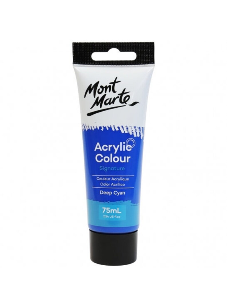 Acrylic Paint Deep Cyan Blue SemiMatte 75ml pnt0177 Etsy