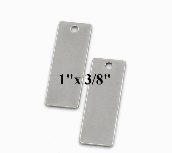 5 Stainless Steel Metal Stamping Blanks Charms RECTANGLE Shape 1x 3 8 18 Gauge Msb0052 Etsy