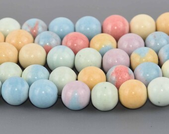 10mm Alashan Rainbow Agate Gemstone Beads, Round Smooth, 8" strand, gem0935