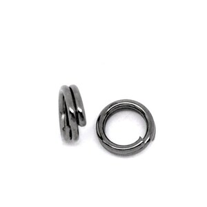 May include: Two black metal jump rings. One ring is open and the other is closed.