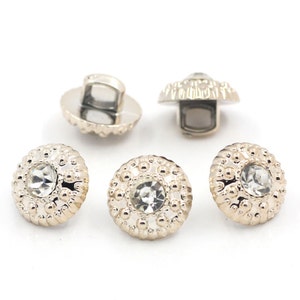 10 Light Gold Dot RHINESTONE Shank Buttons . acrylic . 11mm but0145