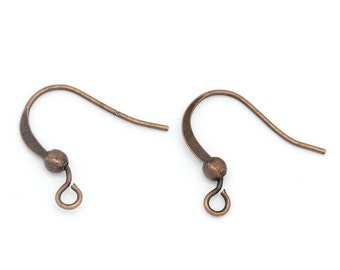 BULK 300 Antiqued COPPER Plated French Hook Earrings Ear Wires (150 pairs)   fin0292