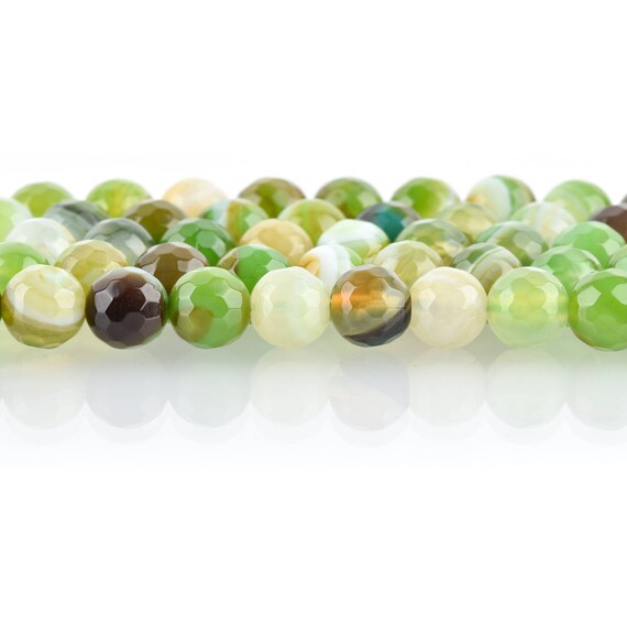 10pcs Green Dyed Agate Gemstone Beads 8mm Jewellery Supplies B37269 Grade B