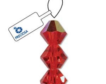 4mm Orange Hyacinth AB Bicone Crystal Beads, Preciosa x31 beads, cry0241