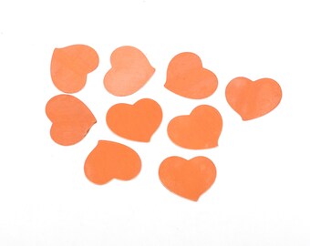 10 Copper Metal Stamping Blanks Charms 3/4" SWIRLY HEART TAGS, 24 gauge . msb0246