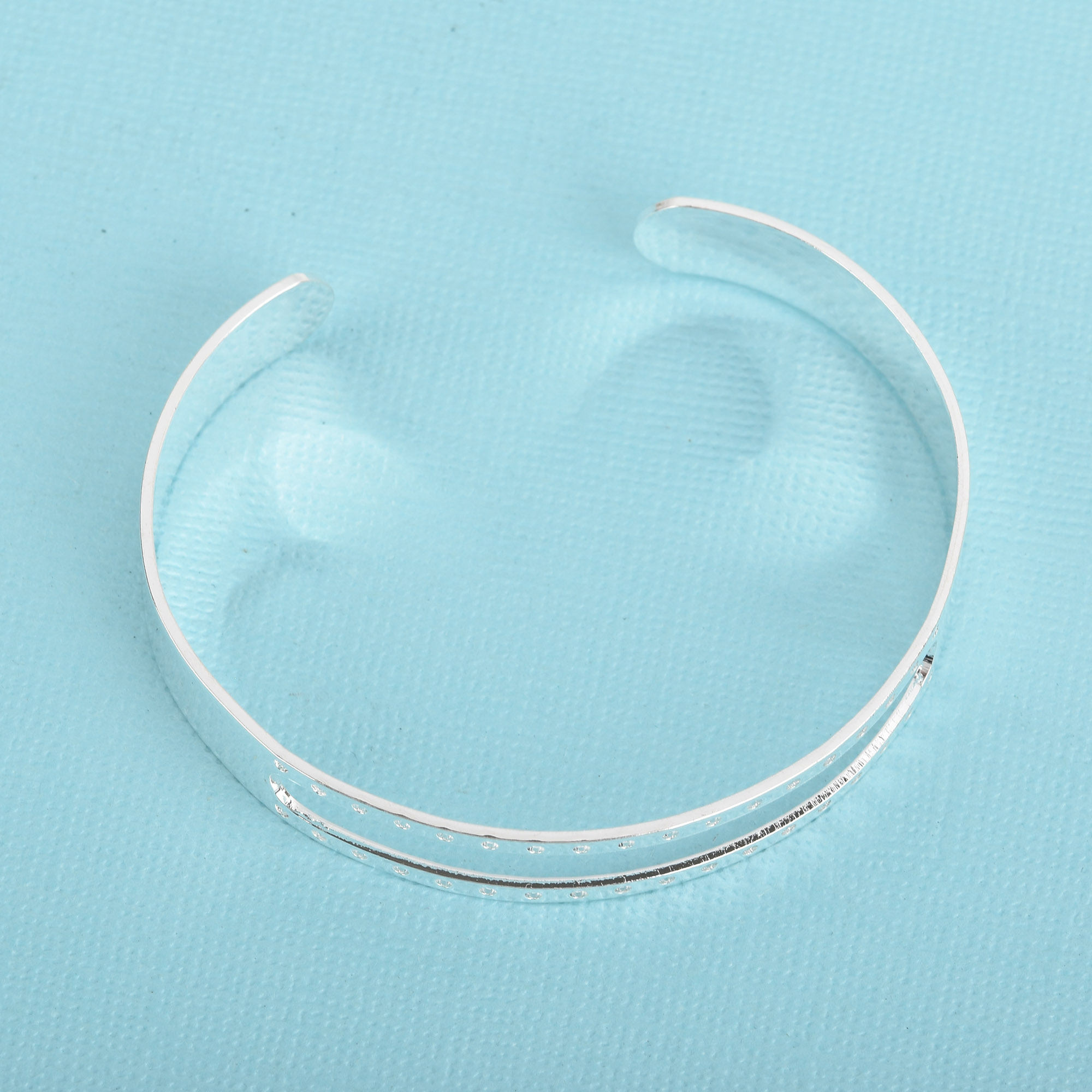 1 Silver Centerline Cuff Bangle Bracelet Blank for Seed Beads