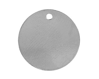 10 SILVER Tone Metal Stamping Blank Charm Pendant, round circle disc, 10mm wide (3/8"), 17 gauge, msb0367