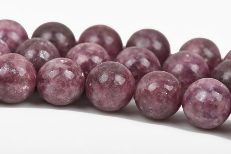 12mm LILAC PURPLE LEPIDOLITE Round Gemstone Beads full strand gms0028 about 33 beads