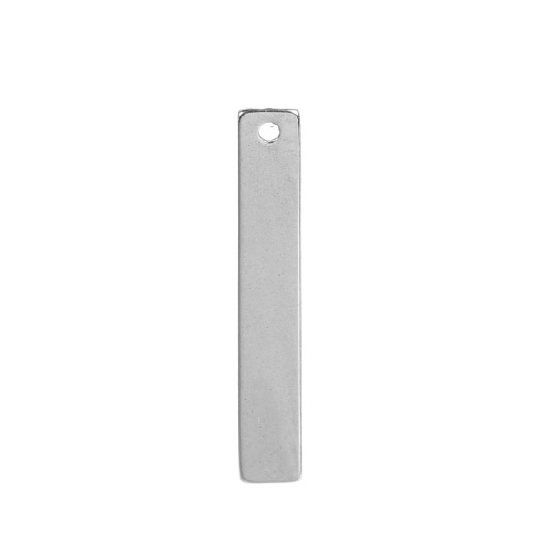 5 Stainless Steel Metal Stamping Blanks Charms, RECTANGLE with 1 hole, 1-1/2" x 1/4", bar pendant, lavaliere pendant, 18 gauge, msb0334