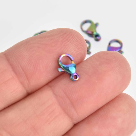 10 Rainbow Lobster Clasps Findings 10mm Fcl0438 Etsy