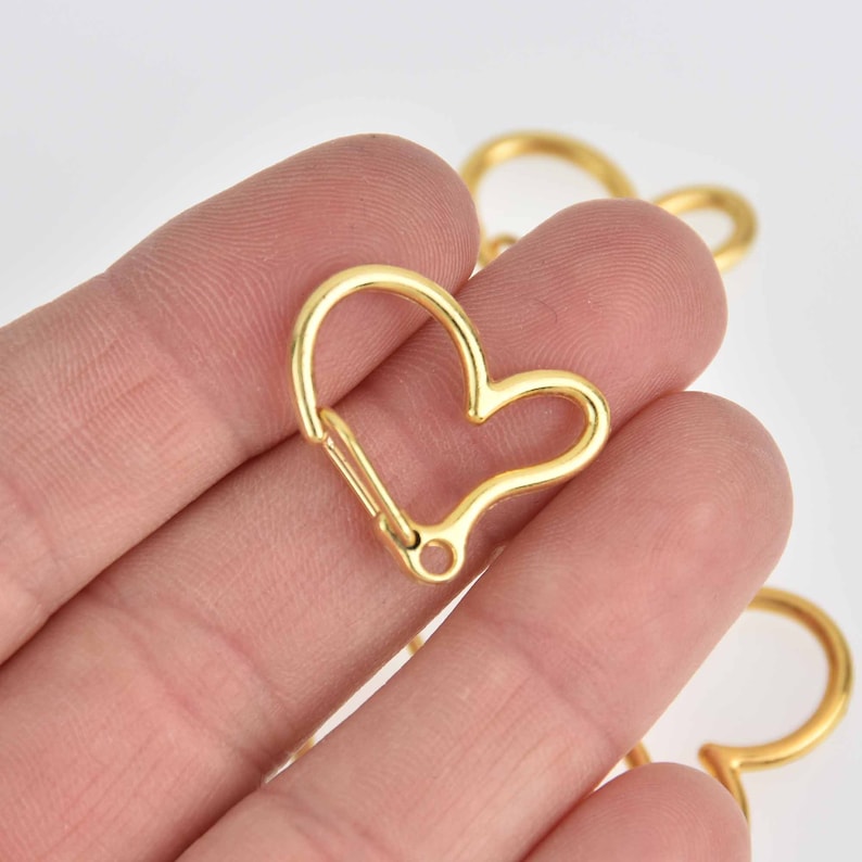 5 Gold Key Chain Clasps With Heart Fcl0435 Etsy Australia