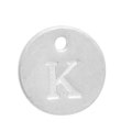 10 Letter K Alphabet Charms Silver Plated Monogram, double sided round disc letter charms, dot charms, 12mm, (1/2"), chs2548